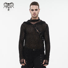 Load image into Gallery viewer, TT186 Punk Hooded Irregular Big Net T-shirt