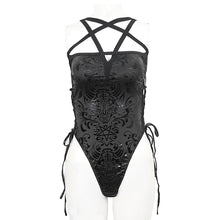 Load image into Gallery viewer, SST021 Pentagram Embossed Strappy One-Piece Swimsuit