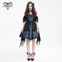 Load image into Gallery viewer, SKT21602 Black and Blue women Cashew Jacquard puffy slip dress