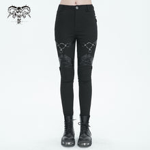 Load image into Gallery viewer, PT214 Punk Twill decorative Faux Leather Leg Loop Trousers