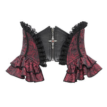 Load image into Gallery viewer, AS20902 new arrival black and red women Gothic rose zipper jacquard lace corset