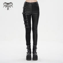 Load image into Gallery viewer, PT218 Women's asymmetrical faux leather trousers