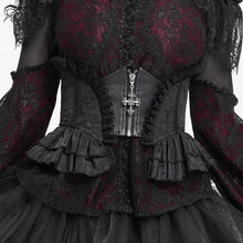 Load image into Gallery viewer, AS20901 black women Gothic rose zipper jacquard corset