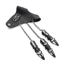Load image into Gallery viewer, GE038 Punk Women Metal nail leather glove(single pc)