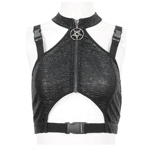 Load image into Gallery viewer, TT244 Computer wave pattern Knit Halter Short T-Shirt