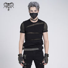 Load image into Gallery viewer, TT060 everyday summer men partition diamond mesh T-shirt