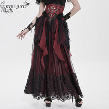 Load image into Gallery viewer, ECST013 Paisley Jacquard Black and Red Belt