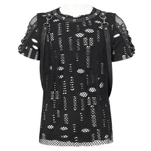 Load image into Gallery viewer, TT247 Ripped Knit Diamond Mesh Oversized Men's T-Shirt