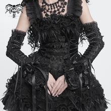 Load image into Gallery viewer, GE04901 Lolita Embroidered Velvet Rose Mid-Length Oversleeves