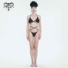 Load image into Gallery viewer, SST024 Pentagram Print lace up Swimsuit Set