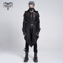 Load image into Gallery viewer, CT06901 movie actor false two pieces black hooded leather long coats for men