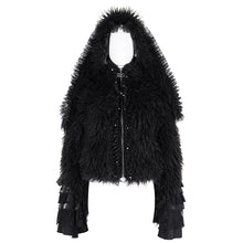 Load image into Gallery viewer, CT241 Fluffy rabbit ears hooded short jacket
