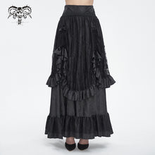 Load image into Gallery viewer, SKT19801 Black Gothic Paisley High Waist Skirt