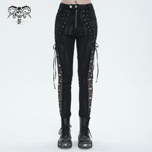 Load image into Gallery viewer, PT210 punk ripped mesh lace up trousers