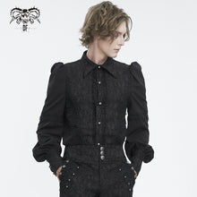 Load image into Gallery viewer, SHT121 Gothic men lantern sleeve floral shirt
