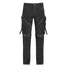 Load image into Gallery viewer, PT300 Punk-Style Straight-Leg Trousers with Acid-Wash Effect (Convertible into Shorts)