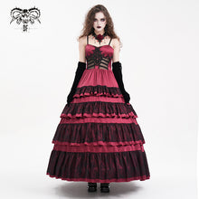 Load image into Gallery viewer, SKT22402 red party Gothic long suspender dress