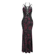 Load image into Gallery viewer, SKT25302 Gothic Velvet Strappy Dress with Side Seam Pleats