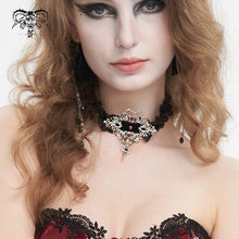 Load image into Gallery viewer, AS168 Gothic Lace velvet necklace with pendant