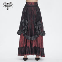 Load image into Gallery viewer, SKT19802 Black and red Gothic Paisley High Waist Skirt