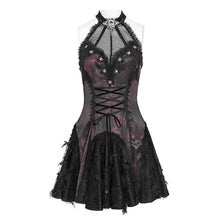 Load image into Gallery viewer, SKT25402 Dark Red Jacquard Rose Pattern Woven Gothic Lolita Dress
