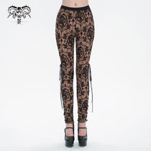 Load image into Gallery viewer, PT10702 Gothic brown queen patterned printed sexy ladies see through leggings