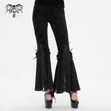 Load image into Gallery viewer, EPT01401 Black Gothic velveteen embossed flared pants