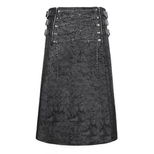 Load image into Gallery viewer, SKT186 Punk crackled leather men's kilt
