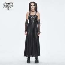 Load image into Gallery viewer, SKT189 Punk pleated glazed leather suspender dress