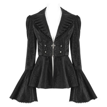 Load image into Gallery viewer, CT211 Patterned leather lace bell-sleeve jacket