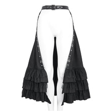 Load image into Gallery viewer, SKT195 Black gauze twill material with ruffles skirt