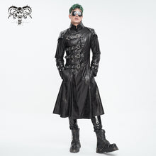 Load image into Gallery viewer, CT22301 Cracked leather stand collar long men's jacket