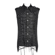 Load image into Gallery viewer, SHT134 Snake-print faux leather woven punk shirts