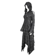 Load image into Gallery viewer, CT225 Dark tattered hooded knitted women's jacket