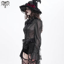 Load image into Gallery viewer, SHT130 Shiny non-stretchy patterned organza chiffon blouse