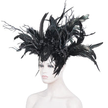 Load image into Gallery viewer, EAS017 Goth Feather tree monster Headband
