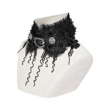 Load image into Gallery viewer, AS298 Gothic Large Rose Jacquard Pattern Woven Collar