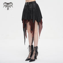 Load image into Gallery viewer, SKT18002 black and red a line Small skirt with irregular hem