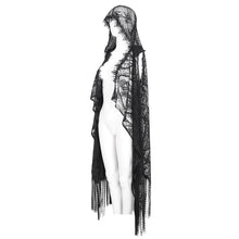 Load image into Gallery viewer, CA042 Gothic lace tassels sleeveless hooded cardigan