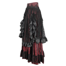 Load image into Gallery viewer, SKT19802 Black and red Gothic Paisley High Waist Skirt