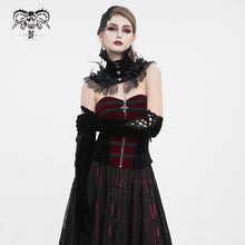 Load image into Gallery viewer, GE02501 Black velvet strap gloves