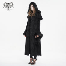 Load image into Gallery viewer, CT214 Small shawl fur collar hooded long coat