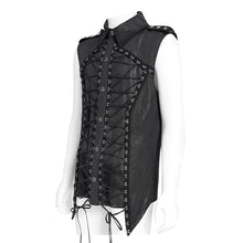 Load image into Gallery viewer, SHT134 Snake-print faux leather woven punk shirts
