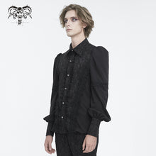 Load image into Gallery viewer, SHT121 Gothic men lantern sleeve floral shirt