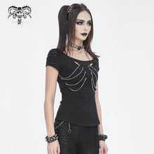 Load image into Gallery viewer, TT264 Tattered Knitted Short Sleeve Women's T-Shirt