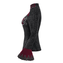 Load image into Gallery viewer, CT25802 Red Gothic round stand collar velvet coat