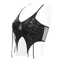 Load image into Gallery viewer, TT286 Lamination Pattern Leather Sleeveless T-shirt