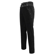 Load image into Gallery viewer, PT22601 Black Gothic high waist chenille men's trousers