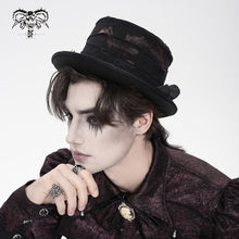 Load image into Gallery viewer, AS28501 Gothic Hand-Painted Top Hat with Side Ruffles and Tassels