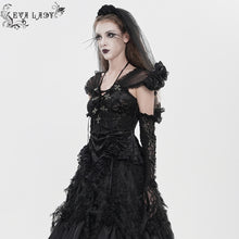 Load image into Gallery viewer, ETT046 Gothic Rose Velvet V-Neck T-Shirt